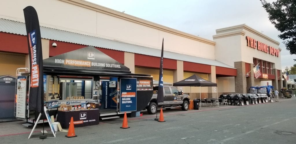 LP's Mobile Experience truck outside of The Home Depot